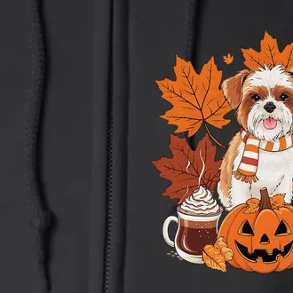 Cute Brussels Griffon Dog Cozy Scarf Autumn Halloween Coffee Full Zip Hoodie