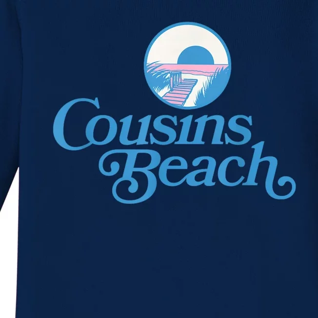 Cousins Beach Graphic White Baby Long Sleeve Bodysuit