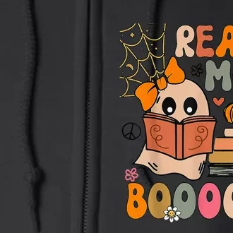 Cute Booooks Ghost Read More Books Funny Teacher Halloween Full Zip Hoodie