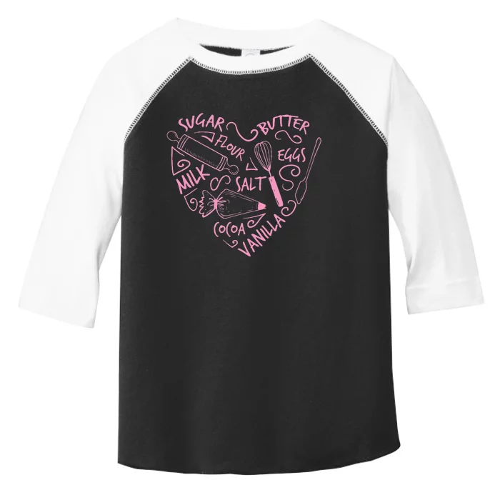 Cute Baking Gift Love Baking Cake Pastry Chef Toddler Fine Jersey T-Shirt