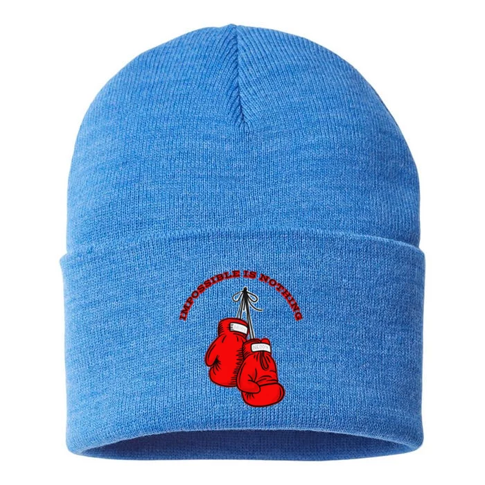 Champion Boxing Gym Training Funny Sport Lover Sustainable Knit Beanie