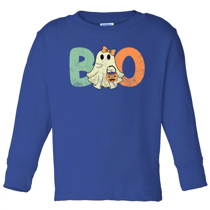 Cute Boo Ghost Halloween Costume Toddler Long Sleeve Shirt