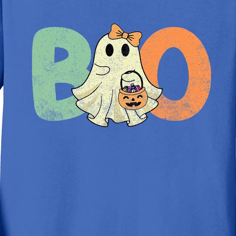 Cute Boo Ghost Halloween Costume Kids Long Sleeve Shirt