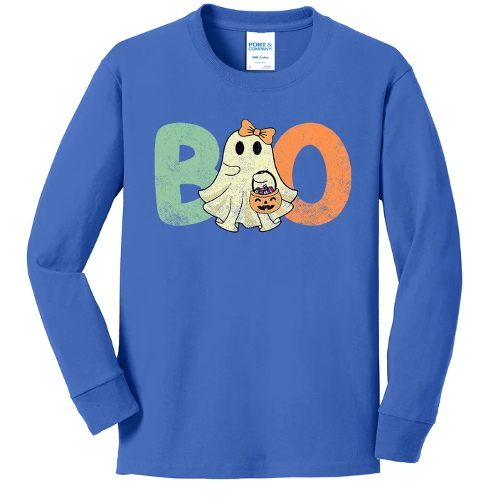 Cute Boo Ghost Halloween Costume Kids Long Sleeve Shirt