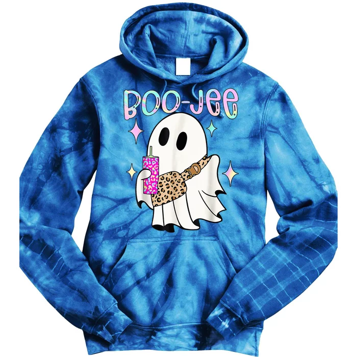 Cute Boo Ghost Spooky Funny Halloween Costume Boujee Boo Jee Tie Dye Hoodie