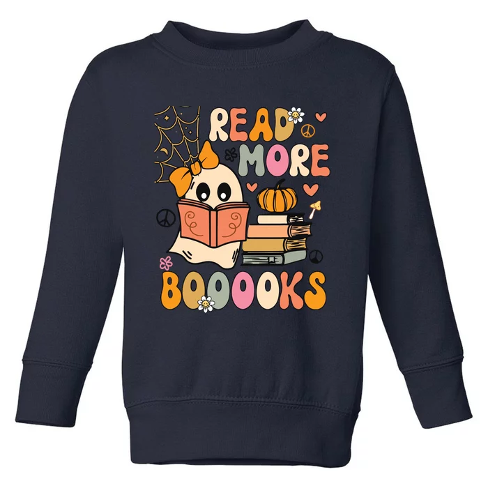 Cute Booooks Ghost Read More Books Funny Teacher Halloween Toddler Sweatshirt