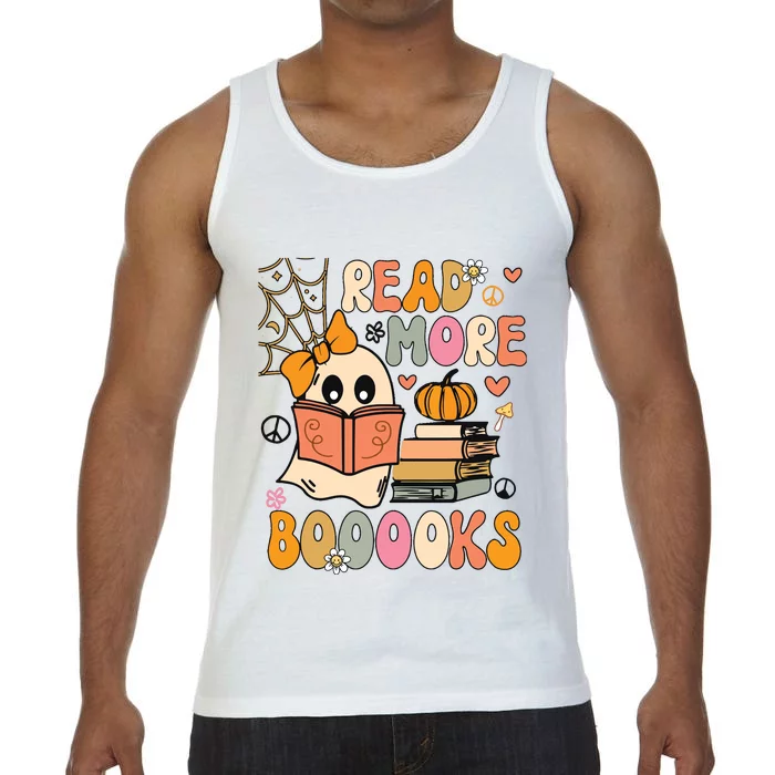 Cute Booooks Ghost Read More Books Funny Teacher Halloween Comfort Colors® Tank Top