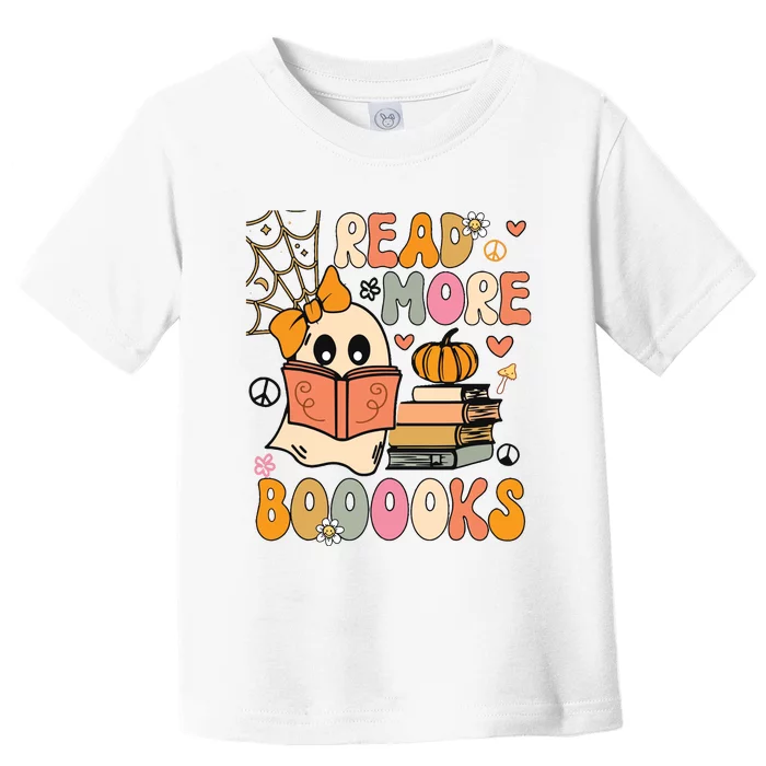 Cute Booooks Ghost Read More Books Funny Teacher Halloween Toddler T-Shirt