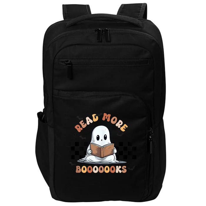 Cute Booooks Ghost Read More Books Funny Teacher Halloween Funny Gift Impact Tech Backpack