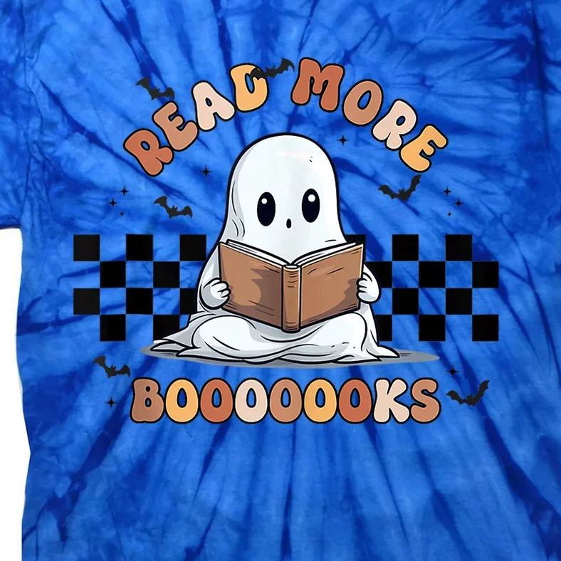 Cute Booooks Ghost Read More Books Funny Teacher Halloween Funny Gift Tie-Dye T-Shirt