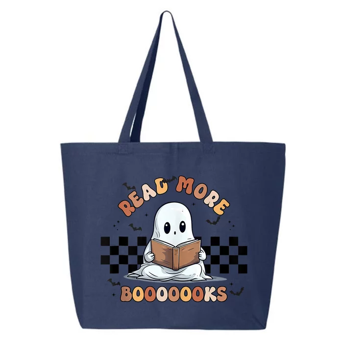 Cute Booooks Ghost Read More Books Funny Teacher Halloween Funny Gift 25L Jumbo Tote