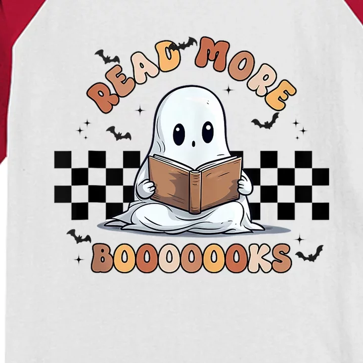 Cute Booooks Ghost Read More Books Funny Teacher Halloween Funny Gift Kids Colorblock Raglan Jersey