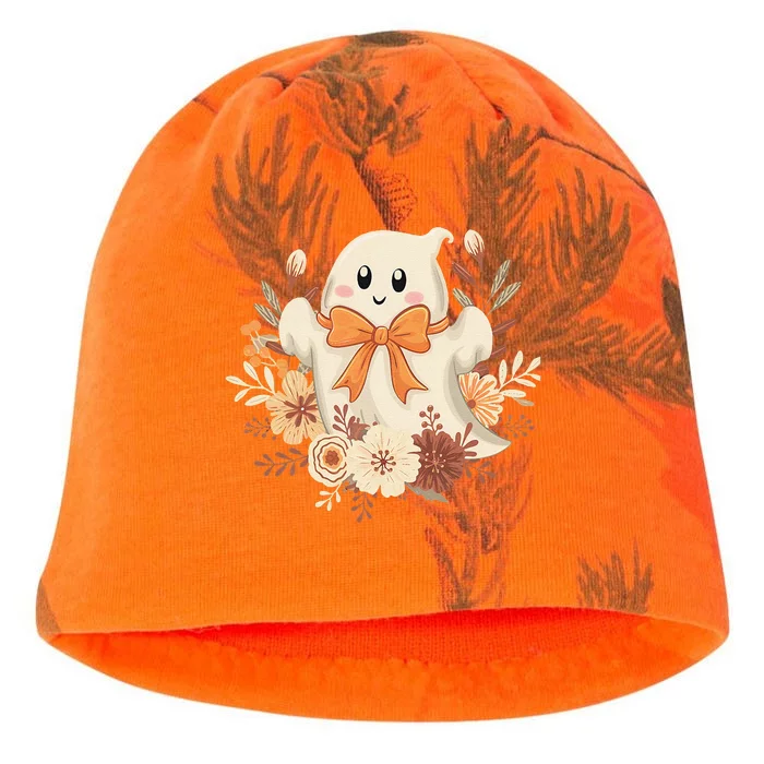 Coquette Bow Ghost Halloween Flower Ghost Spooky Lace Ghost Kati - Camo Knit Beanie