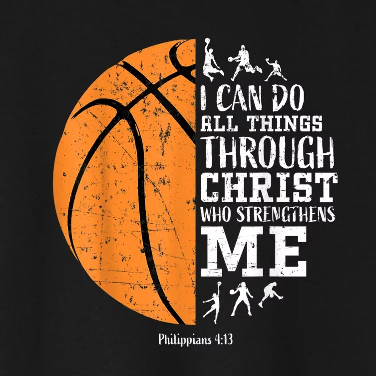 Christian Basketball Gift For Men Boys Kids Religious Gifts Women's Crop Top Tee