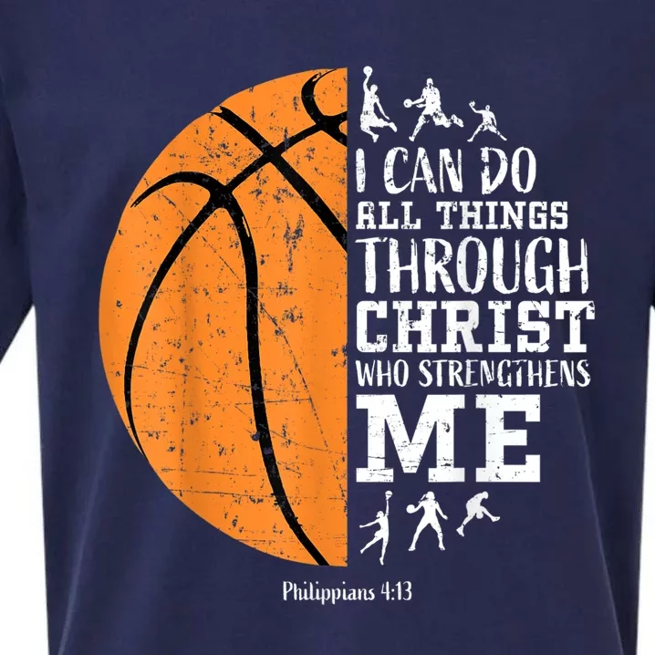 Christian Basketball Gift For Men Boys Kids Religious Gifts Sueded Cloud Jersey T-Shirt