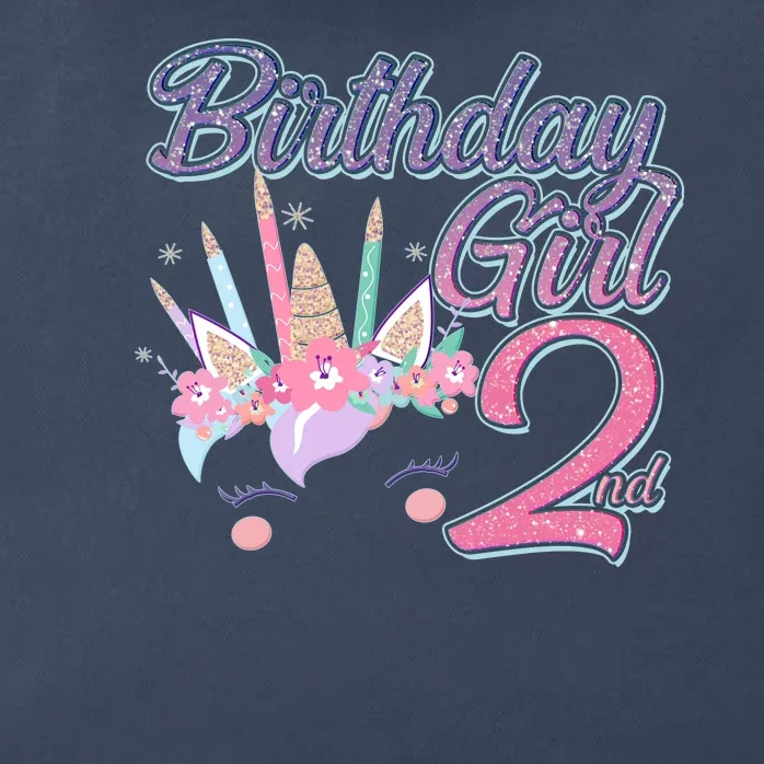 Cute Birthday Girl Second 2nd Birthday Unicorn Zip Tote Bag