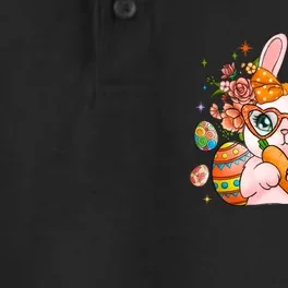 Cute Bunny Glasses Easter Day Gift Easter Egg Dry Zone Grid Performance Polo