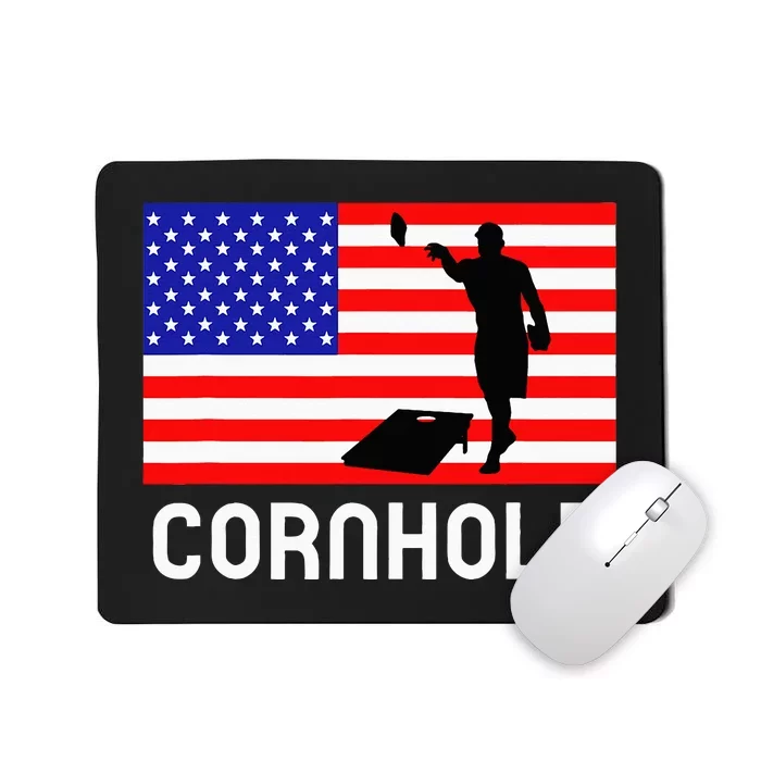 Cornhole Board Game American Flag Corn Hole Player Mousepad