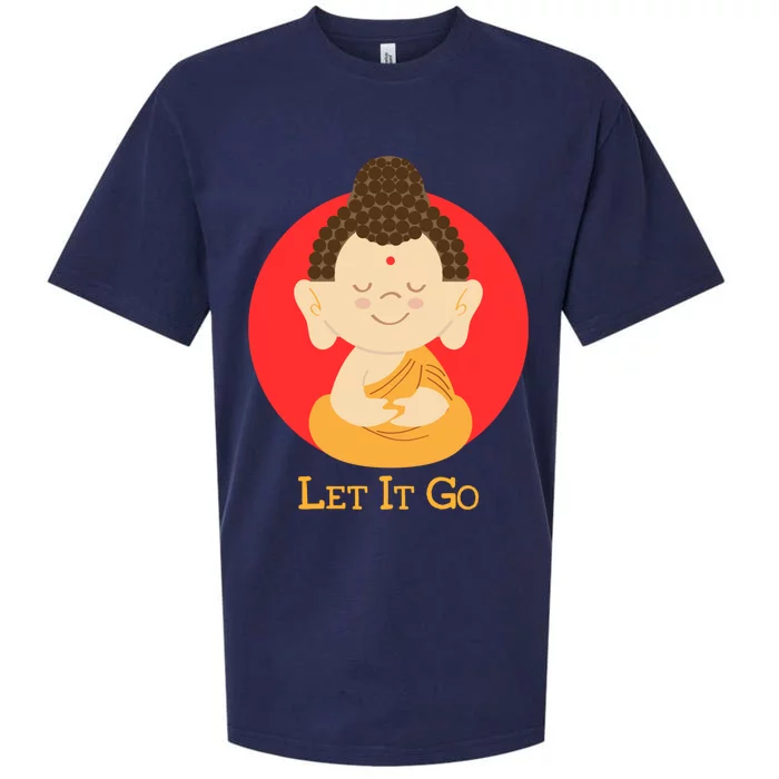 Cute Buddha Great Gift Let It Go Funny Gift Sueded Cloud Jersey T-Shirt