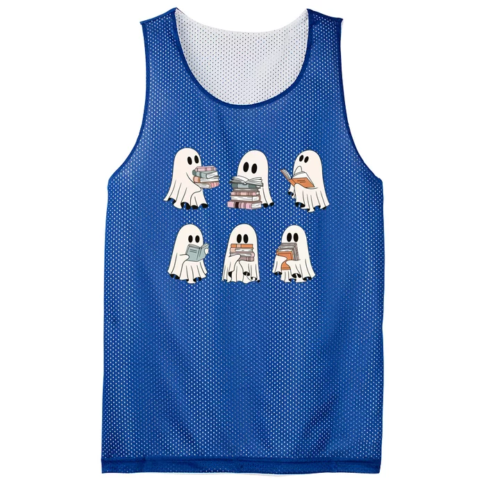 Cute Booooks Ghost Read More Books Funny Teacher Halloween Great Gift Mesh Reversible Basketball Jersey Tank