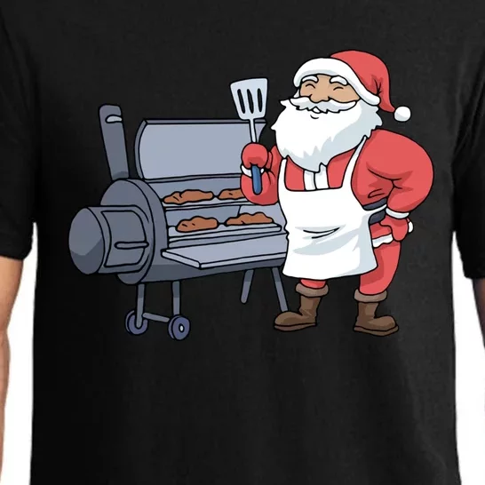 Christmas Barbecue Gift Santa Claus Grill Smoker Steak Bbq Funny Gift Pajama Set