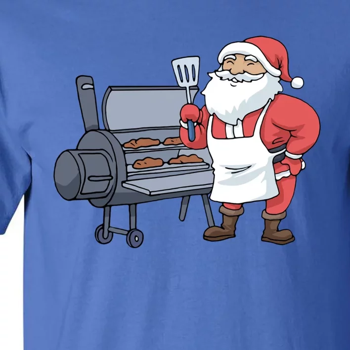 Christmas Barbecue Gift Santa Claus Grill Smoker Steak Bbq Funny Gift Tall T-Shirt