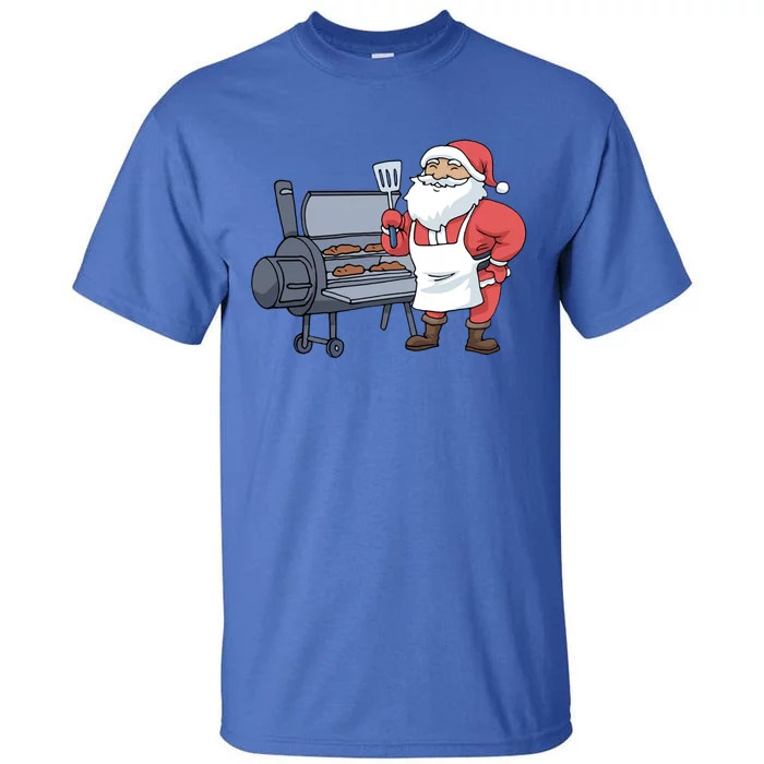 Christmas Barbecue Gift Santa Claus Grill Smoker Steak Bbq Funny Gift Tall T-Shirt