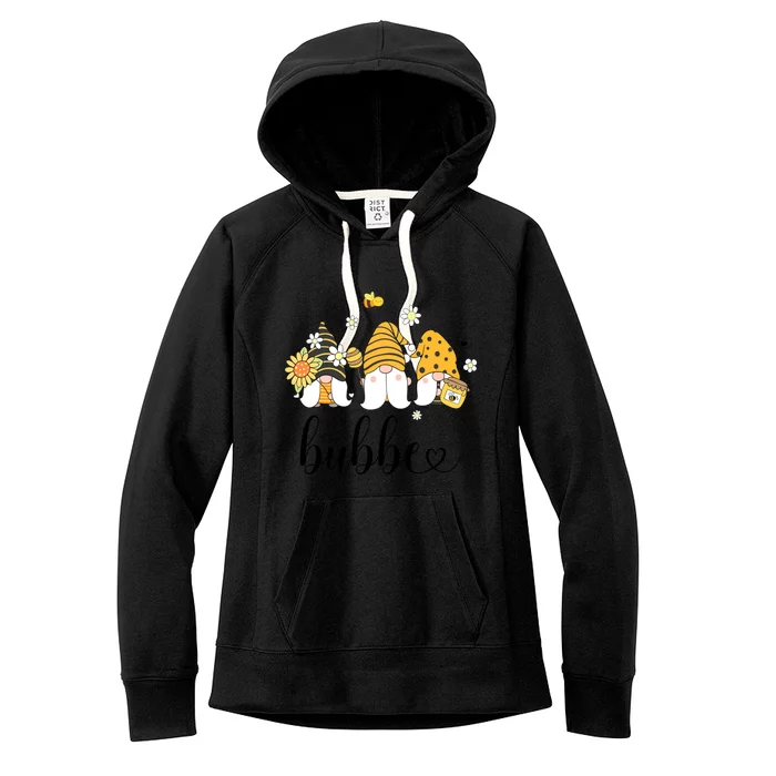 Cute Bubbe Gnomes With Bees And Sunflower Country Style Gift Women's Fleece Hoodie