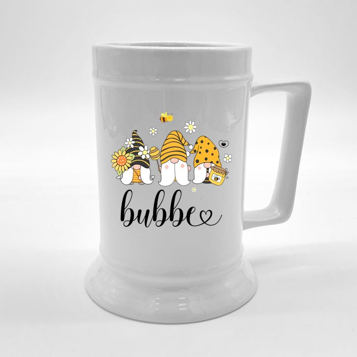 Cute Bubbe Gnomes With Bees And Sunflower Country Style Gift Front & Back Beer Stein