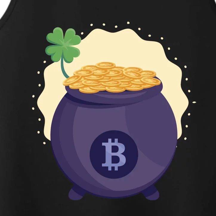 Crypto Bitcoin Gold St Patrick Performance Tank