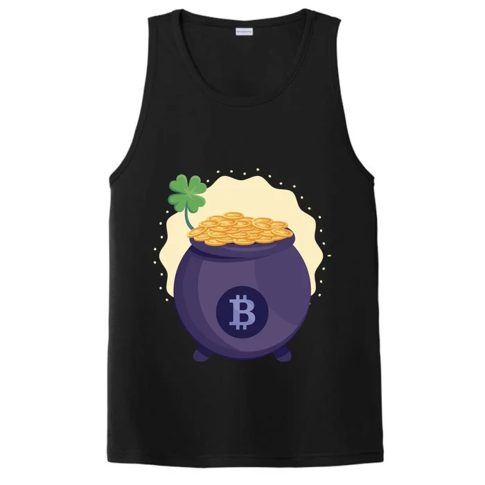 Crypto Bitcoin Gold St Patrick Performance Tank