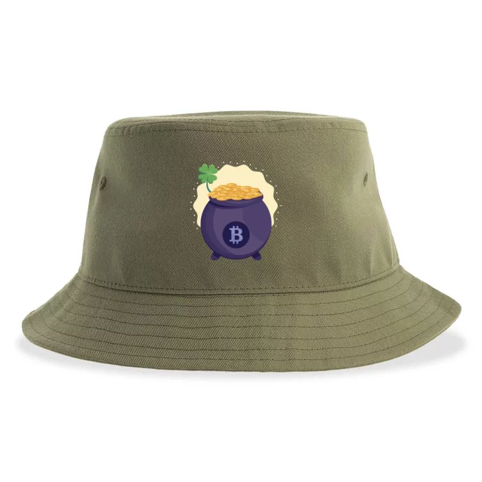 Crypto Bitcoin Gold St Patrick Sustainable Bucket Hat