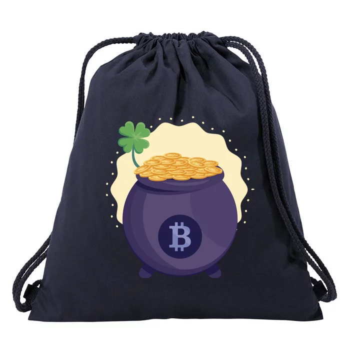 Crypto Bitcoin Gold St Patrick Drawstring Bag