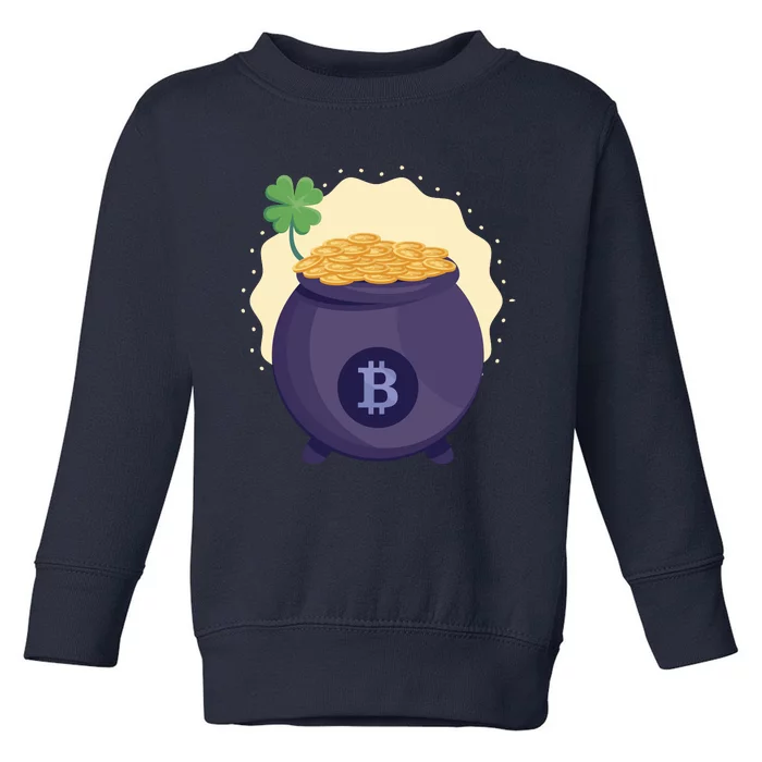 Crypto Bitcoin Gold St Patrick Toddler Sweatshirt