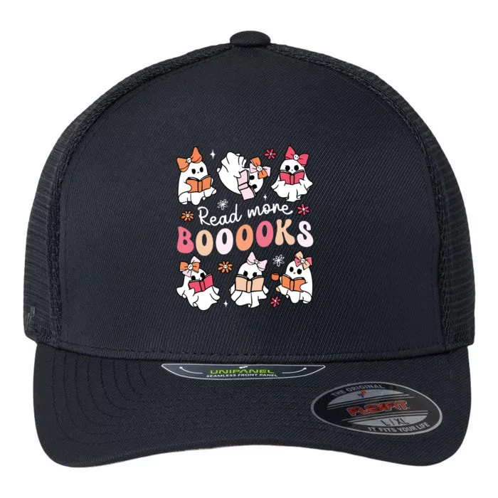 Cute Booooks Ghost Read More Books Library Halloween Teacher Flexfit Unipanel Trucker Cap