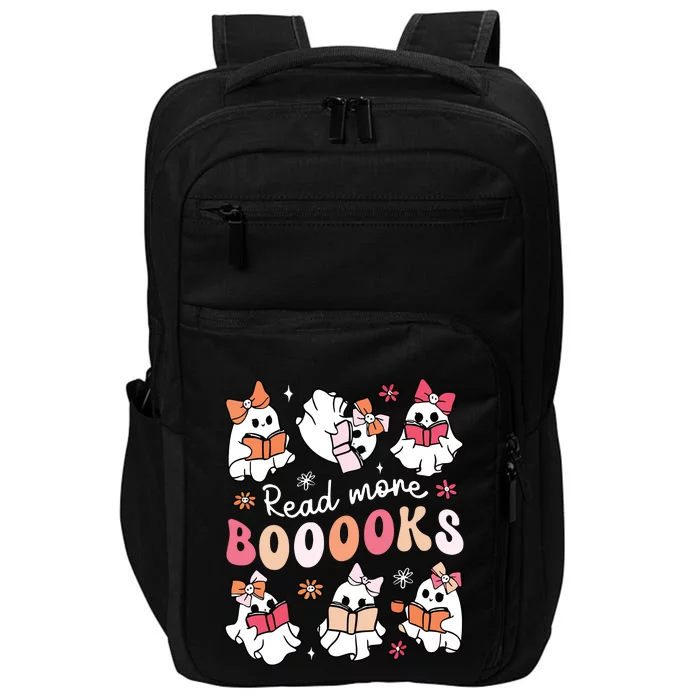 Cute Booooks Ghost Read More Books Library Halloween Teacher Impact Tech Backpack