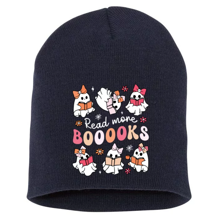 Cute Booooks Ghost Read More Books Library Halloween Teacher Short Acrylic Beanie