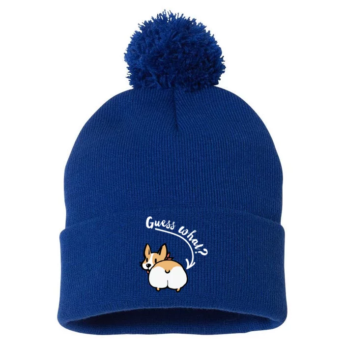 Corgi Butt Gift Guess What? Cute Corgi Hoody Pom Pom 12in Knit Beanie