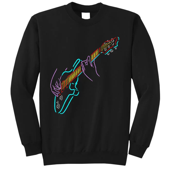 Colorful Bass GuitaristS Hands Rock And Roll Guitar Player Tall Sweatshirt