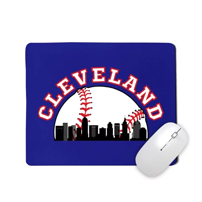 Cleveland Baseball Gift Cleveland Oh Cityscape Cle Skyline Gift Mousepad