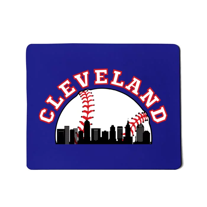 Cleveland Baseball Gift Cleveland Oh Cityscape Cle Skyline Gift Mousepad