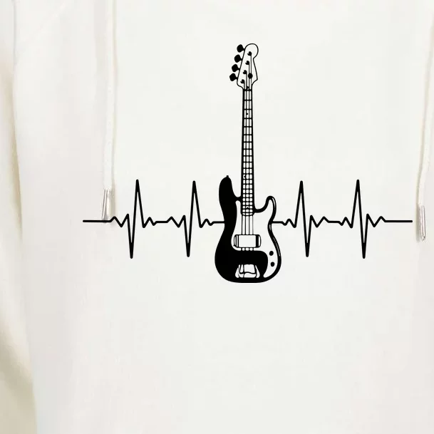 Cool Bass Guitar Heartbeat Design For Bass Player Men Women Womens Funnel Neck Pullover Hood