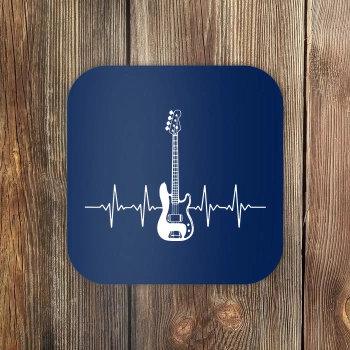 Cool Bass Guitar Heartbeat Design For Bass Player Men Women Coaster