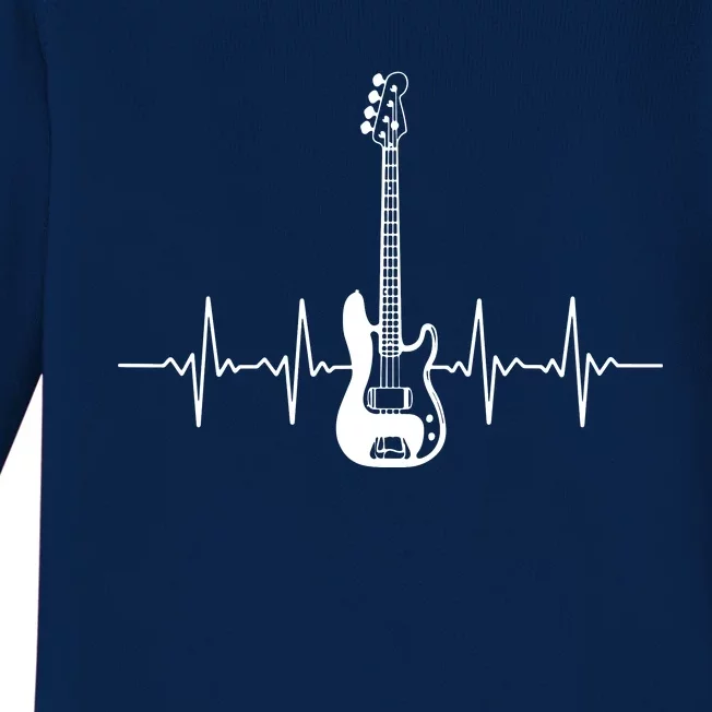 Cool Bass Guitar Heartbeat Design For Bass Player Men Women Baby Long Sleeve Bodysuit