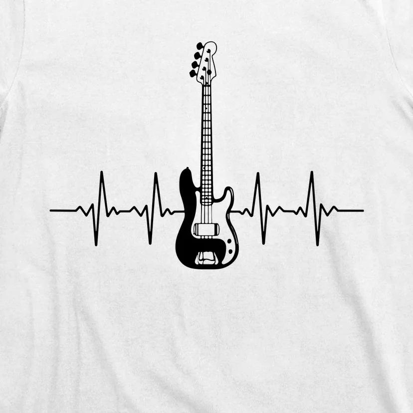 Cool Bass Guitar Heartbeat Design For Bass Player Men Women T-Shirt