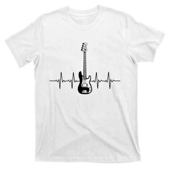 Cool Bass Guitar Heartbeat Design For Bass Player Men Women T-Shirt