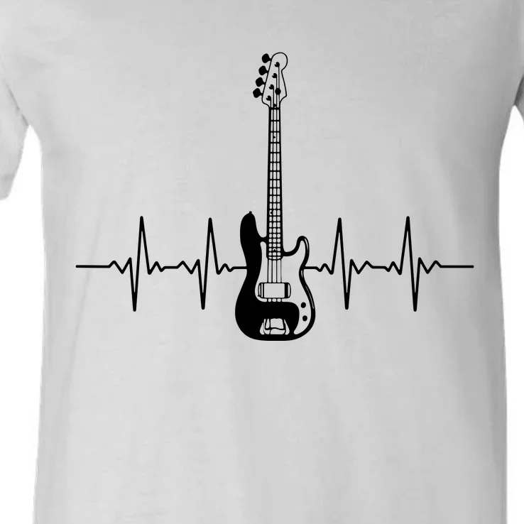 Cool Bass Guitar Heartbeat Design For Bass Player Men Women V-Neck T-Shirt