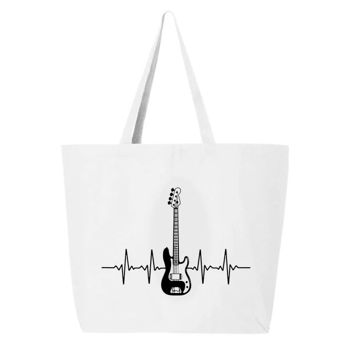 Cool Bass Guitar Heartbeat Design For Bass Player Men Women 25L Jumbo Tote