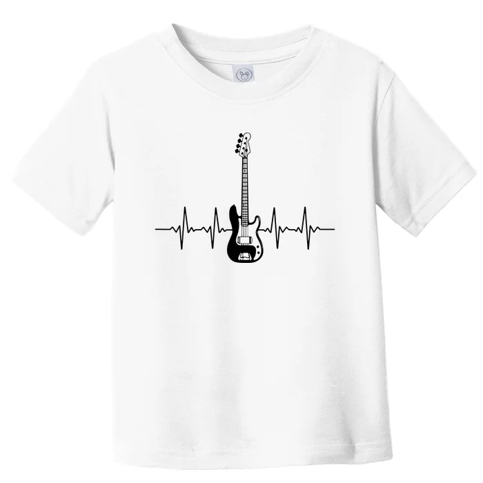 Cool Bass Guitar Heartbeat Design For Bass Player Men Women Toddler T-Shirt