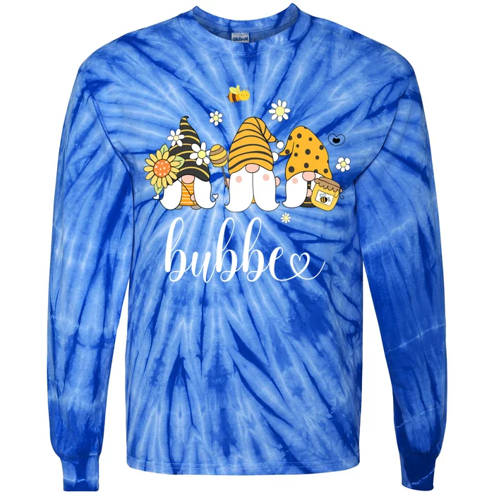 Cute Bubbe Gnomes With Bees And Sunflower Country Style Gift Tie-Dye Long Sleeve Shirt